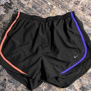 Nike Black Running Shorts with Colorful Stripes